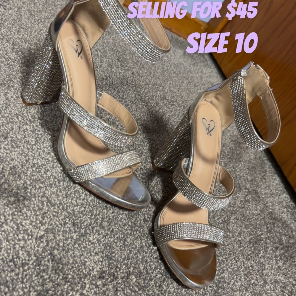 Windsor Silver Heels with Strappy Design